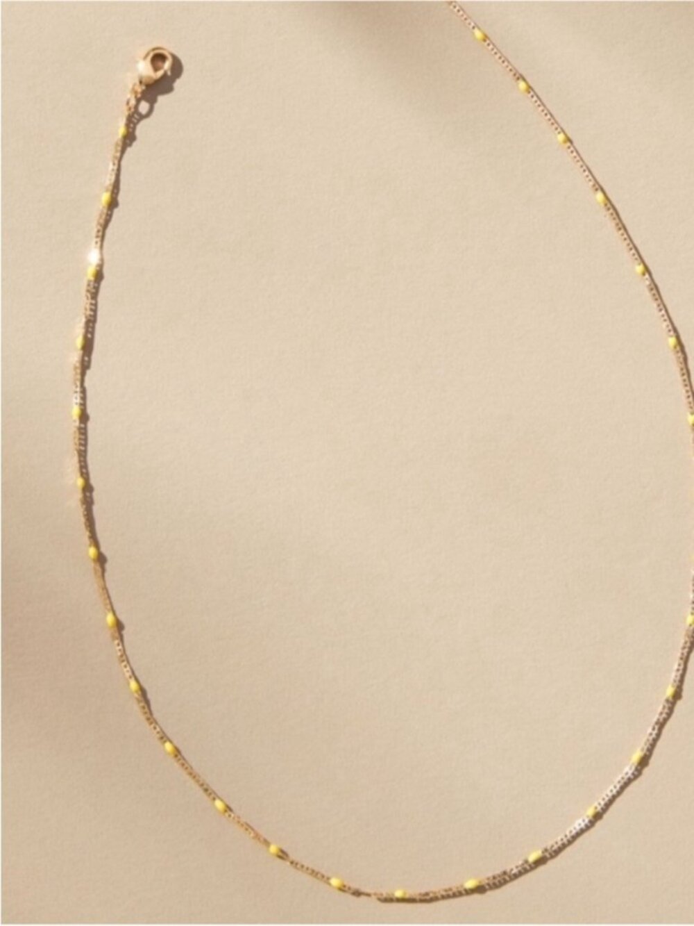 New! Anthropologie Gold Plated Yellow Bead Chain Necklace NWT